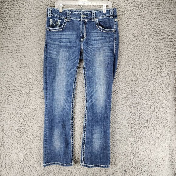 Rock & Roll Cowgirl Denim - Rock & Roll Cowgirl Jeans Womens 29x32 Blue Boyfriend Stretch Denim *Read*